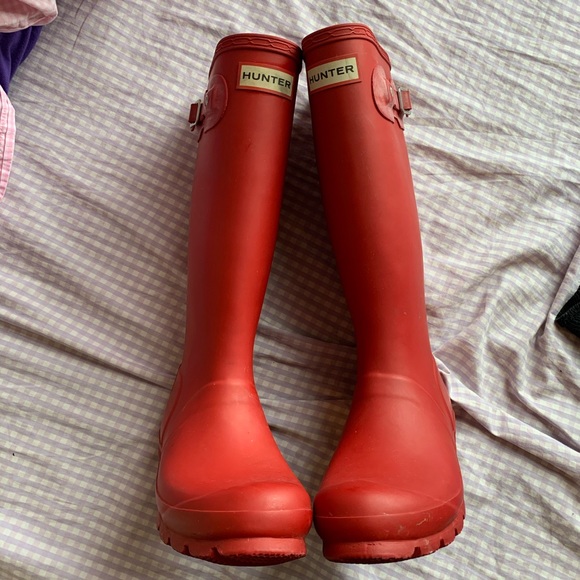 Hunter Shoes Hunter Womens Original Tall Red Matte Rain Boots